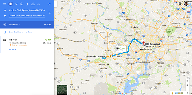 Open Directions in Google Maps